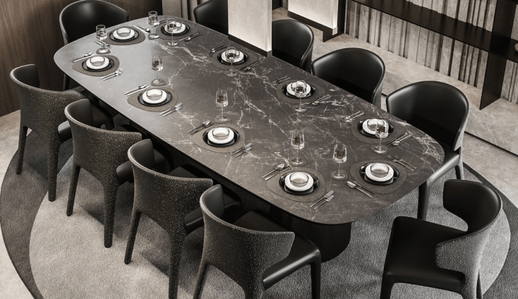 Dine in Style: Samrat Interior’s Marble Top Dining Sets