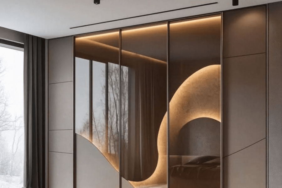 Aristo Lacquered Glass Modular Wardrobe